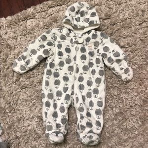 Fall winter baby boy penguin bodysuit